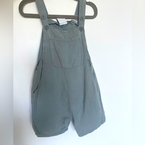Zara kids Light Grayish blue linen short Overalls with Pocket 18-24month - Picture 1 of 5